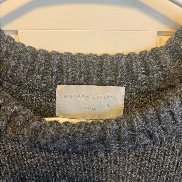 Modern Citizen Charcoal Crew Neck Sweater Cozy Winter Knits Timeless Minimalist - Picture 3 of 8